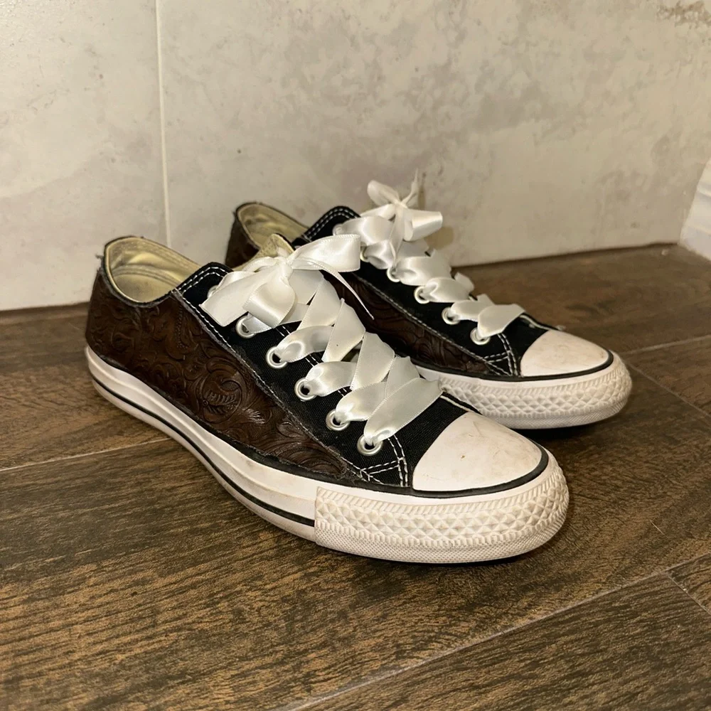 Converse black with brown leather - Picture 2 of 7